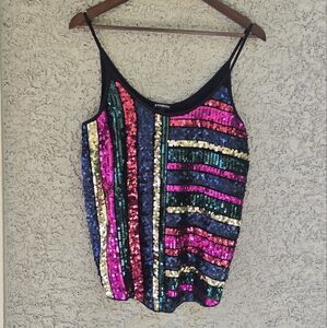 Express Multicolor Sequin Tank Top